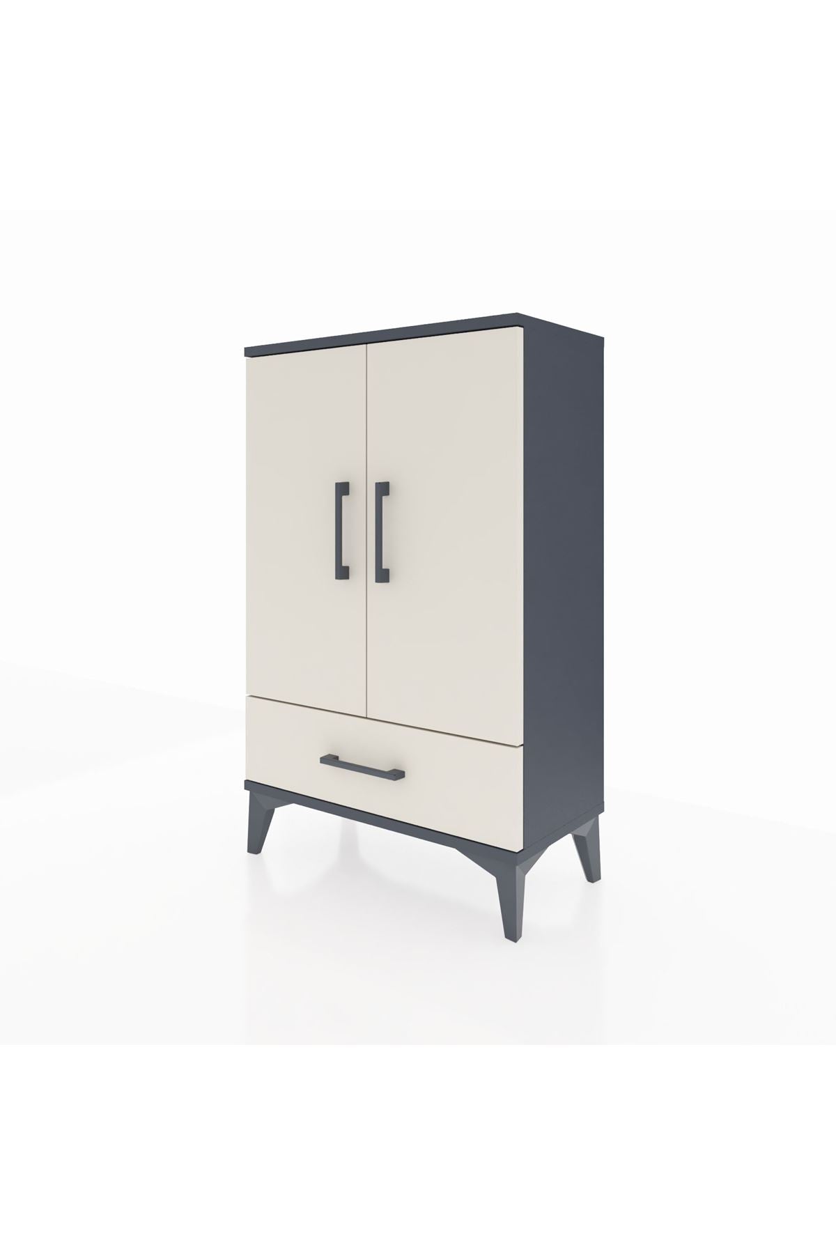 Arges Komodin 2 Raflı Tek Çekmeceli 2 Kapaklı 60x30x96 - S14M041V4A