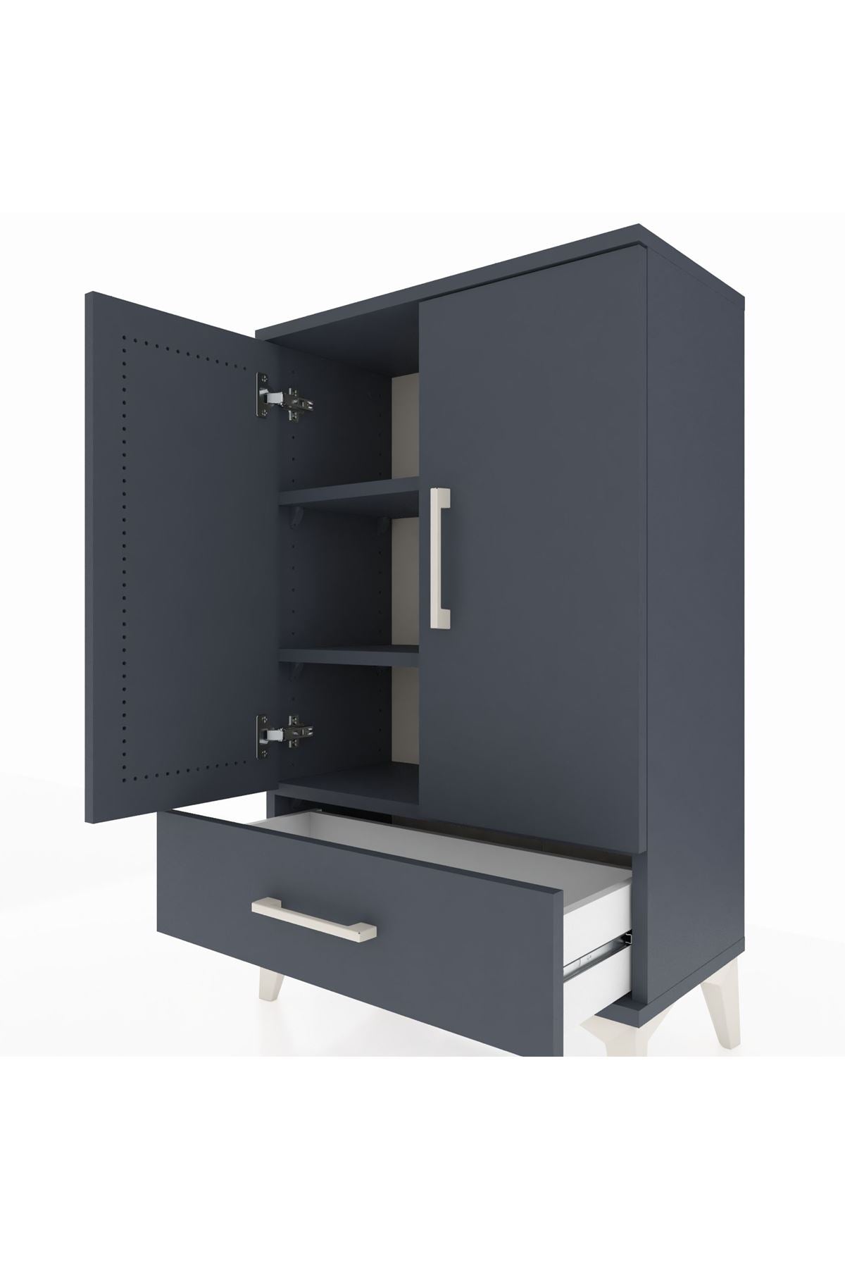 Arges Komodin 2 Raflı Tek Çekmeceli 2 Kapaklı 60x30x96 - S14M041V5A