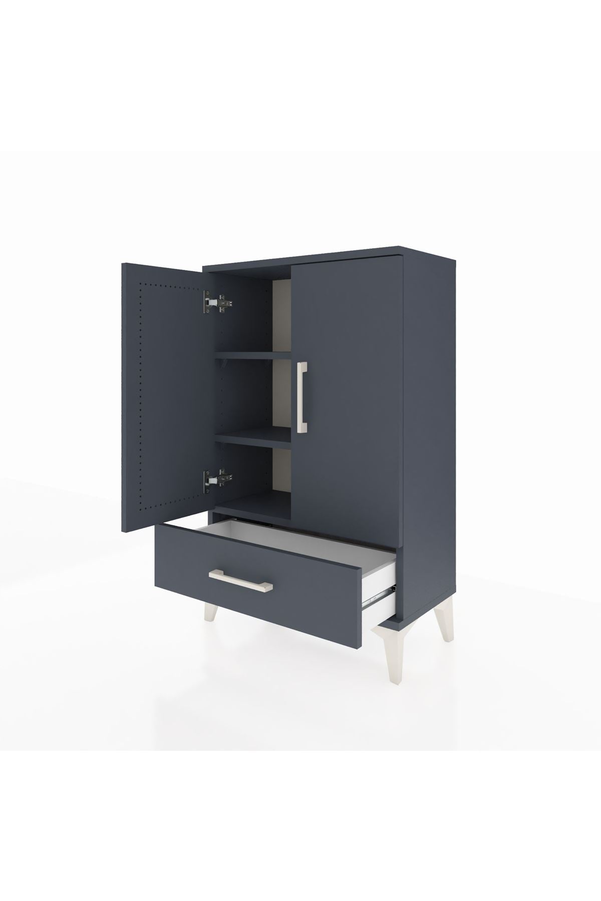 Arges Komodin 2 Raflı Tek Çekmeceli 2 Kapaklı 60x30x96 - S14M041V5A