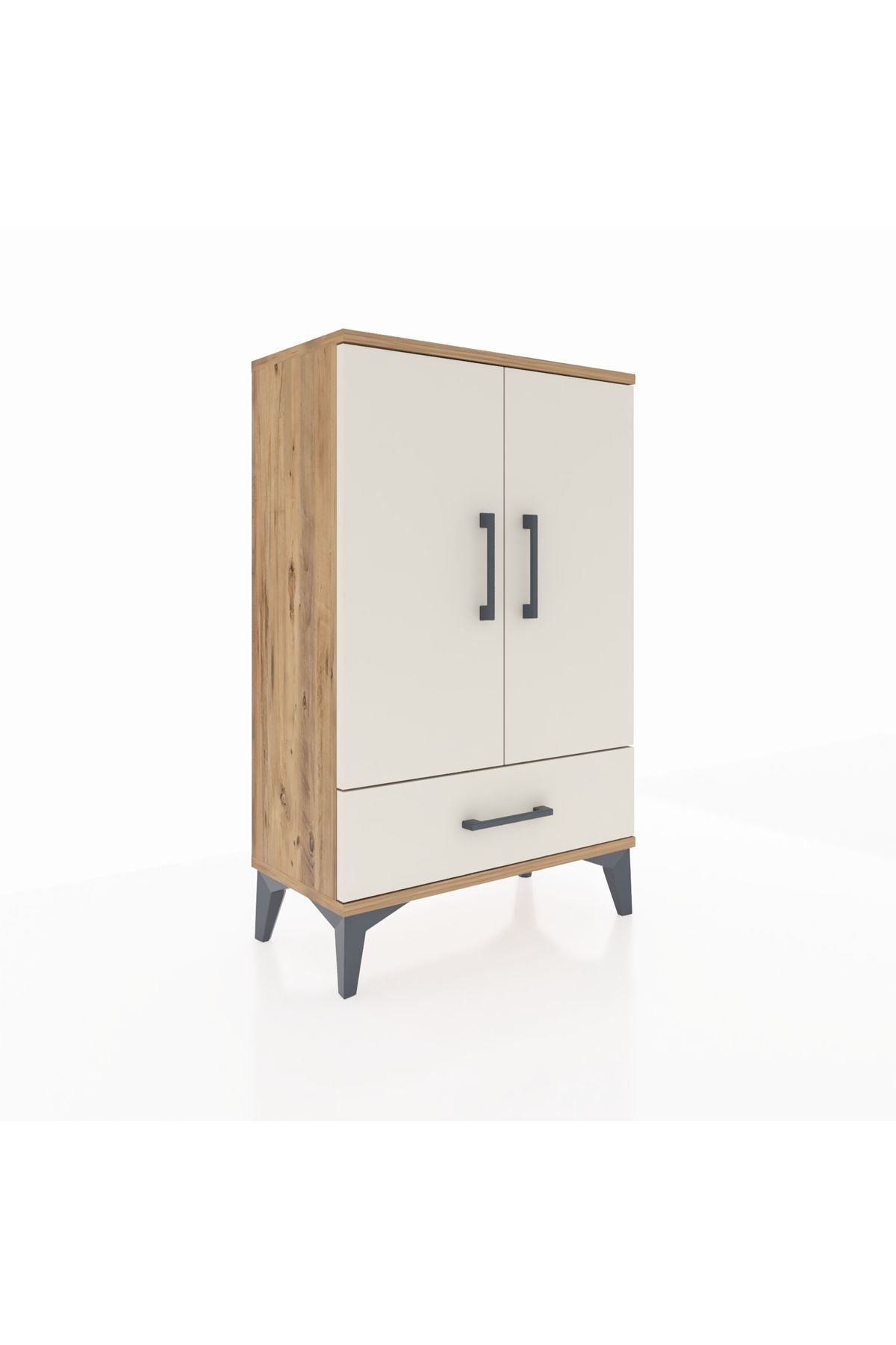 Arges Komodin 2 Raflı Tek Çekmeceli 2 Kapaklı 60x30x96 - S14M041V7A