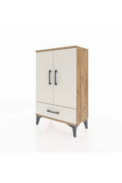 Arges Komodin 2 Raflı Tek Çekmeceli 2 Kapaklı 60x30x96 - S14M041V7A