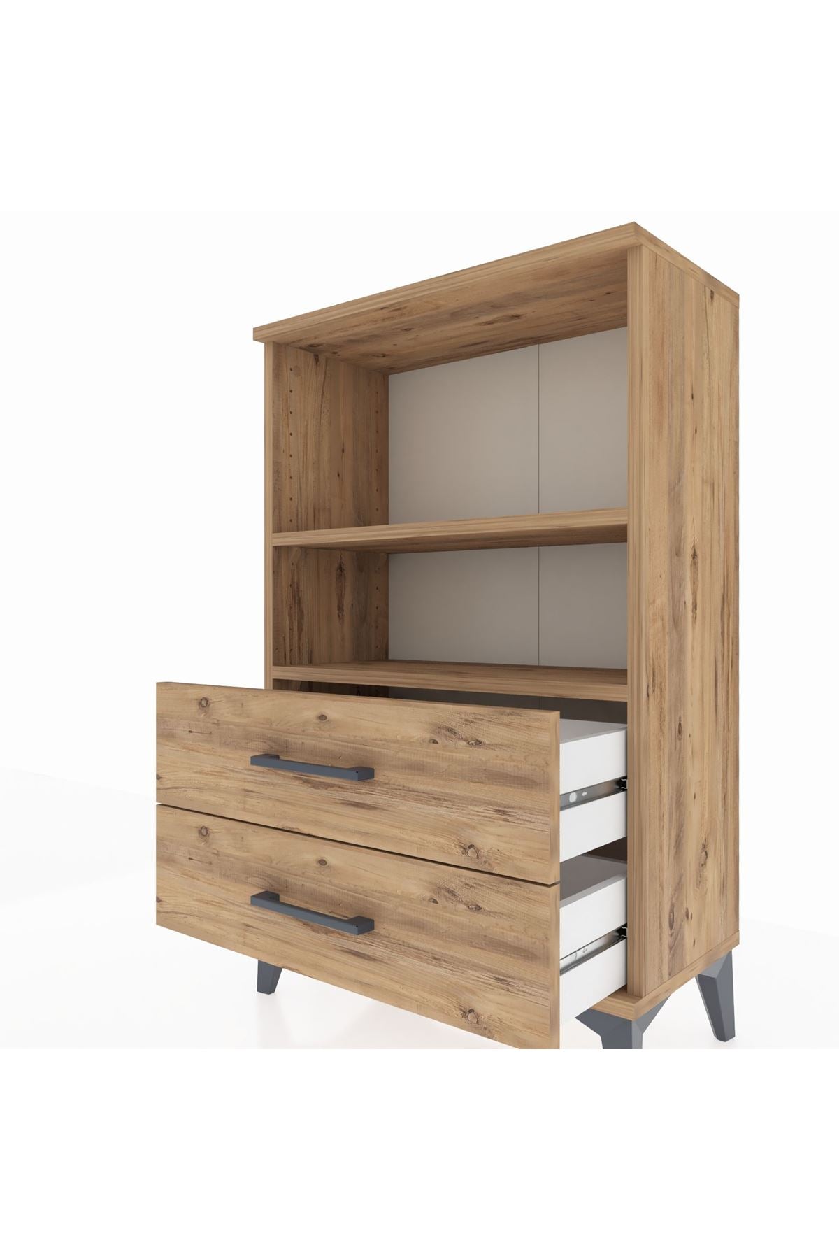 Arges Komodin 2 Raflı 2 Çekmeceli 60x30x96 - S14M004V9A