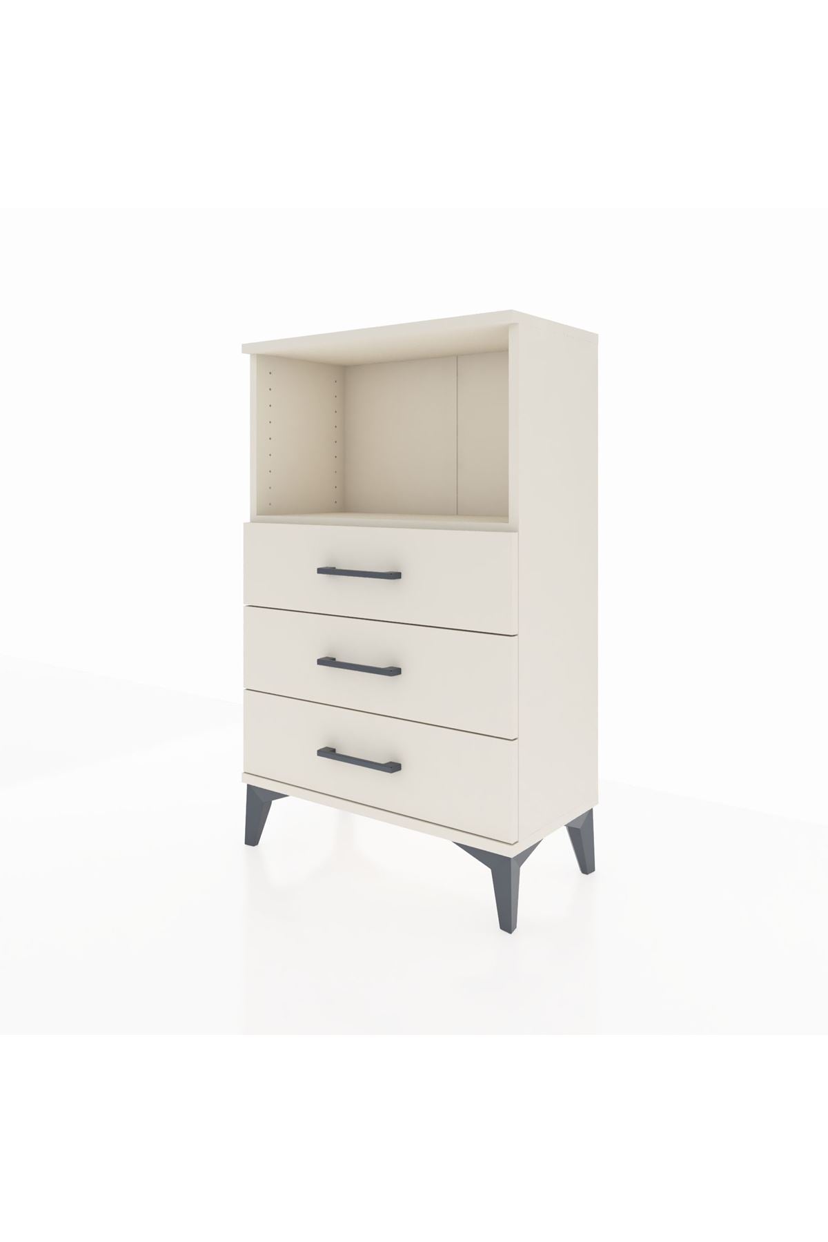Arges Komodin Tek Raflı 3 Çekmeceli 60x30x96 - S14M005V1A
