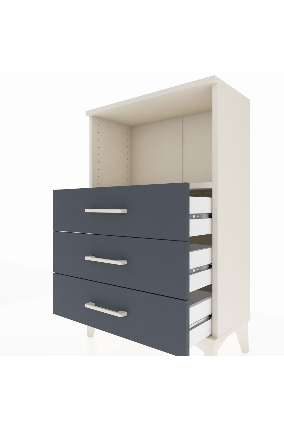 Arges Komodin Tek Raflı 3 Çekmeceli 60x30x96 - S14M005V2A