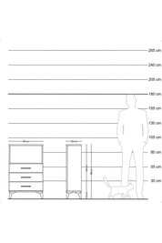 Arges Komodin Tek Raflı 3 Çekmeceli 60x30x96 - S14M005V2A