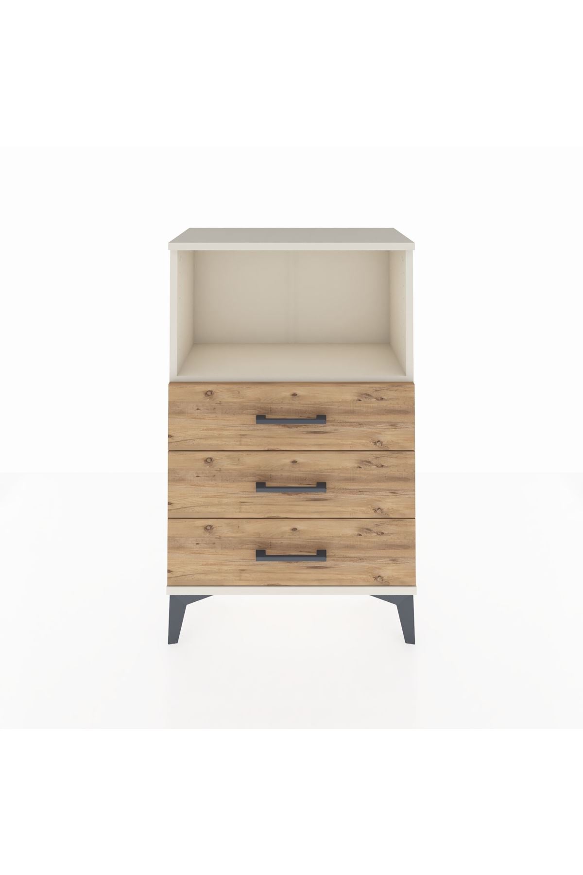 Arges Komodin Tek Raflı 3 Çekmeceli 60x30x96 - S14M005V3A