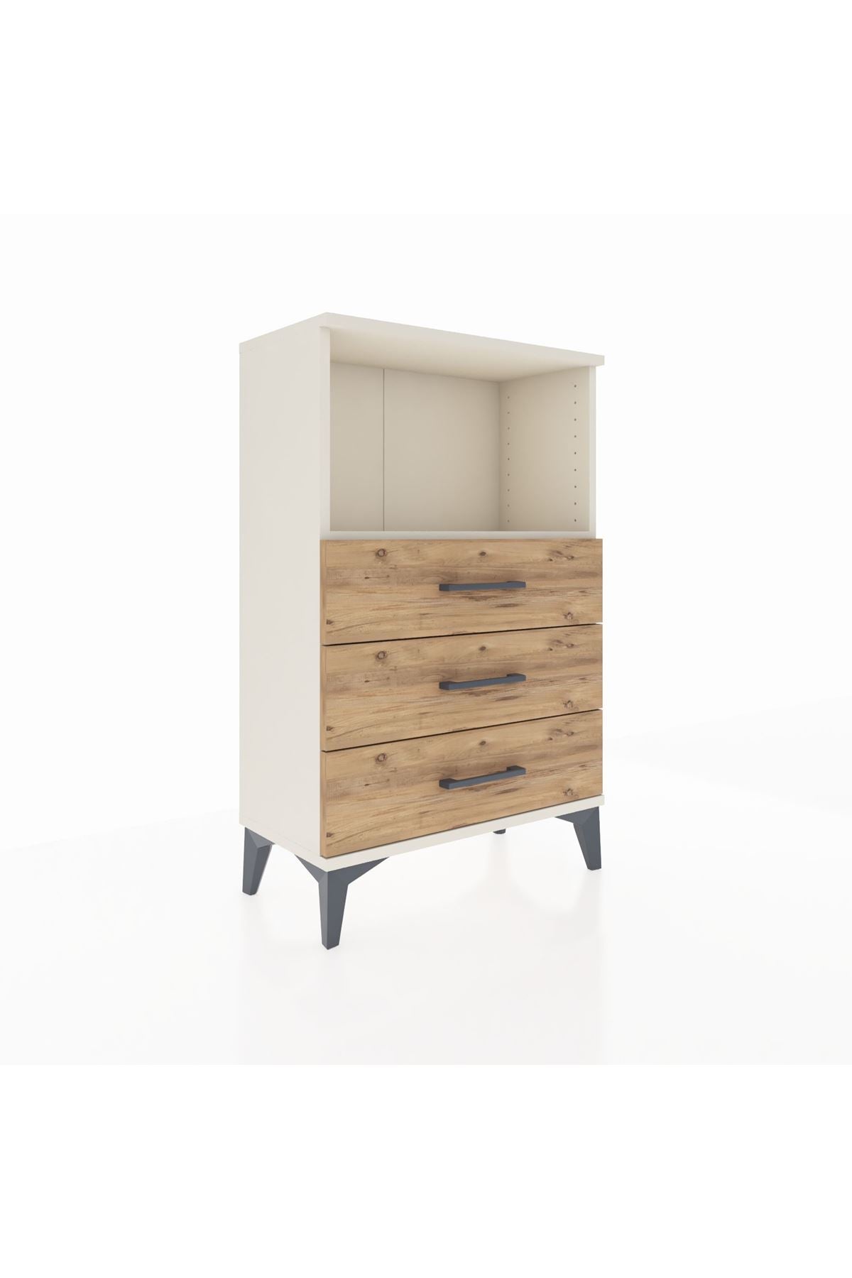 Arges Komodin Tek Raflı 3 Çekmeceli 60x30x96 - S14M005V3A