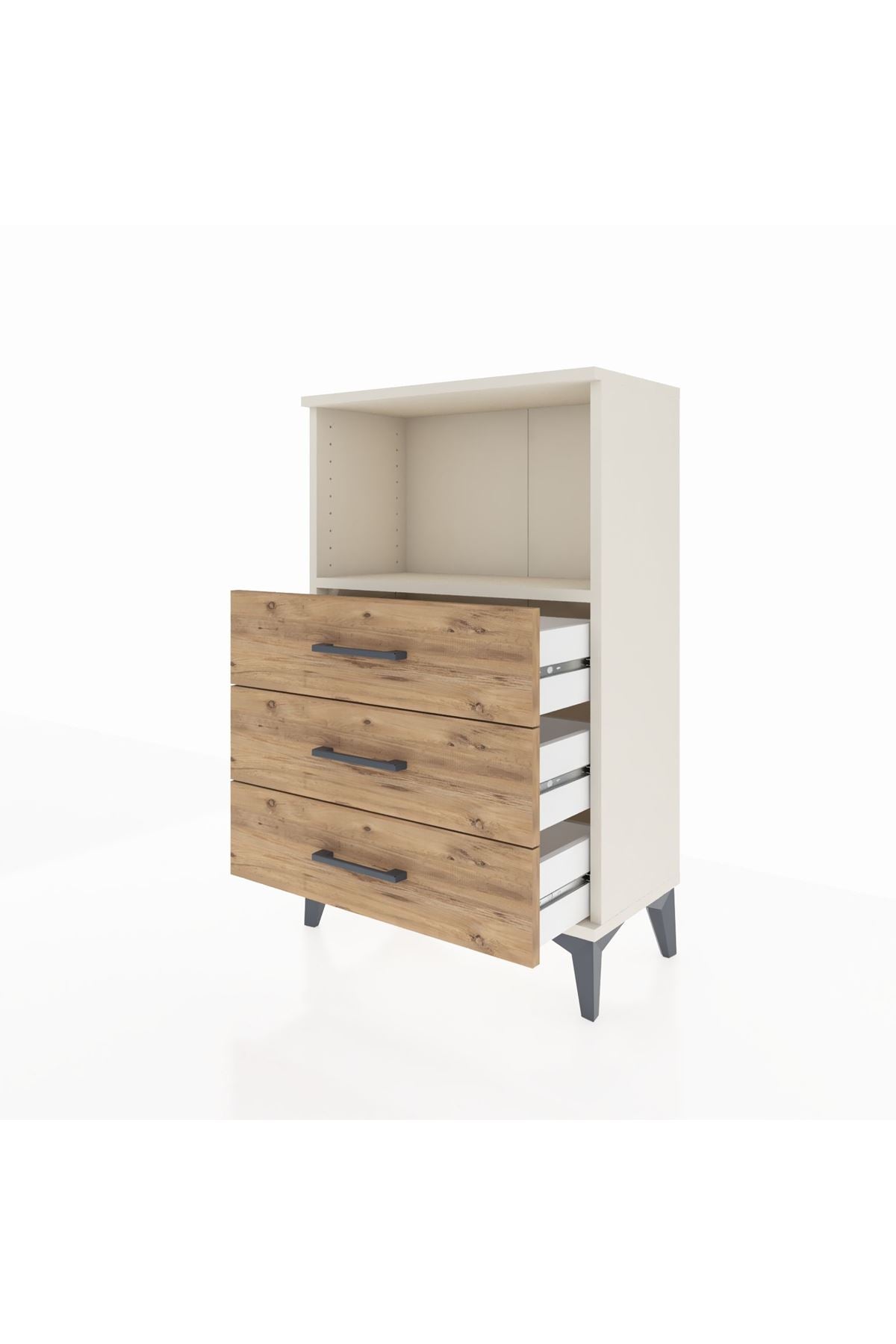 Arges Komodin Tek Raflı 3 Çekmeceli 60x30x96 - S14M005V3A