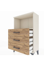 Arges Komodin Tek Raflı 3 Çekmeceli 60x30x96 - S14M005V3A