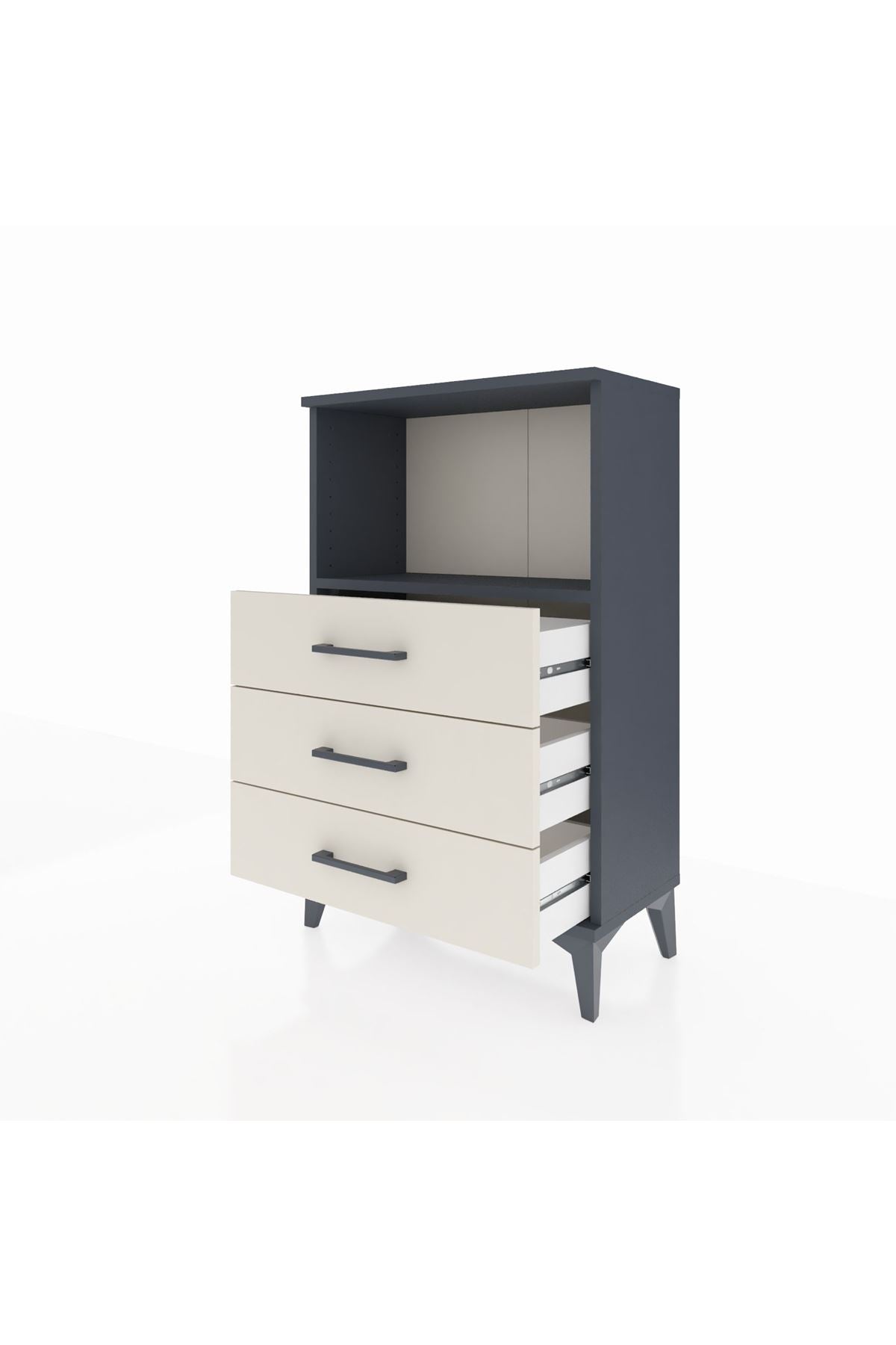 Arges Komodin Tek Raflı 3 Çekmeceli 60x30x96 - S14M005V4A