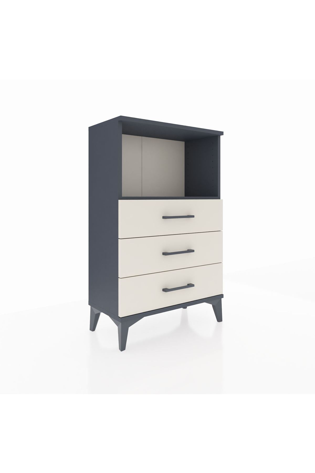 Arges Komodin Tek Raflı 3 Çekmeceli 60x30x96 - S14M005V4A