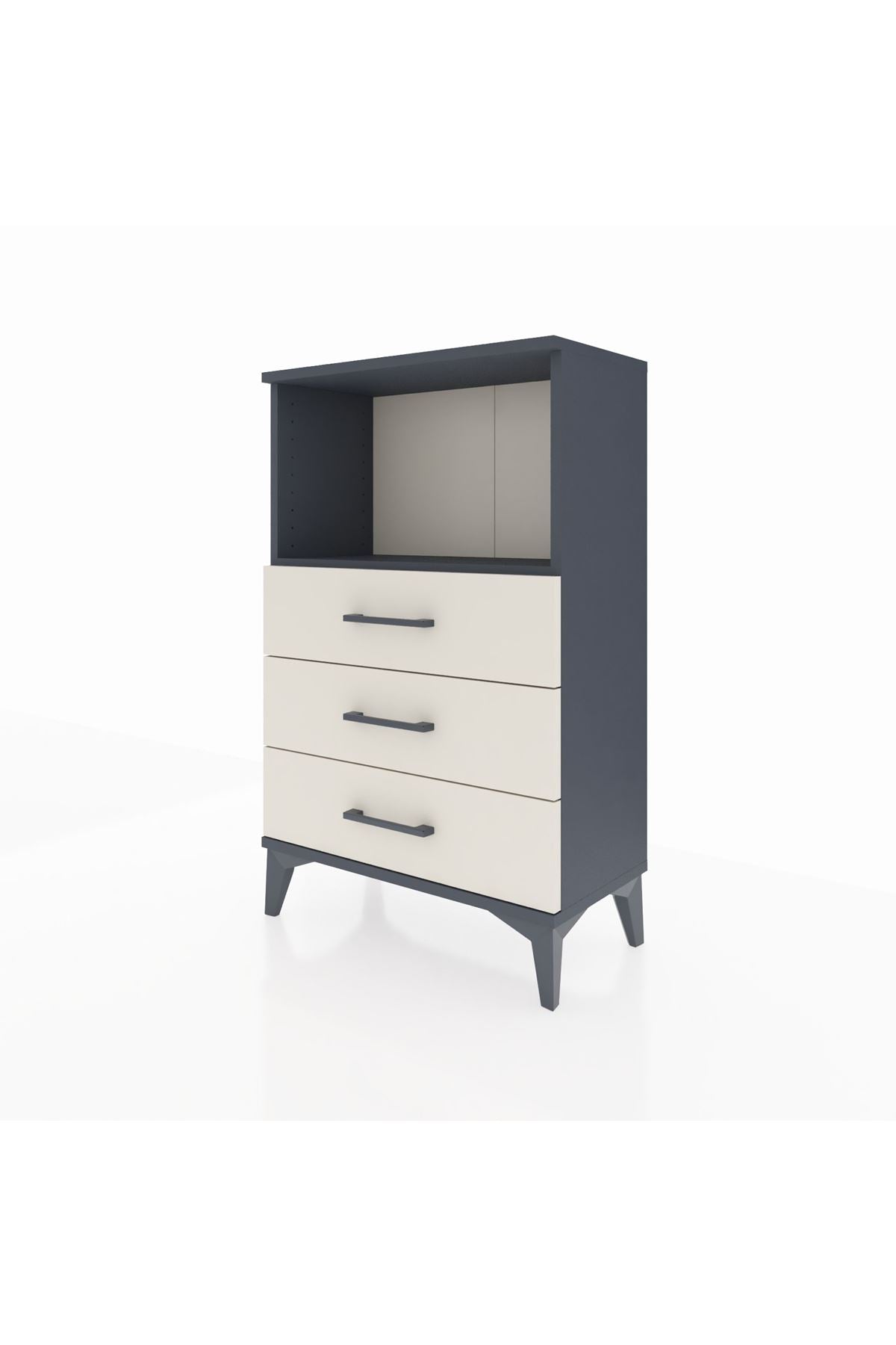 Arges Komodin Tek Raflı 3 Çekmeceli 60x30x96 - S14M005V4A