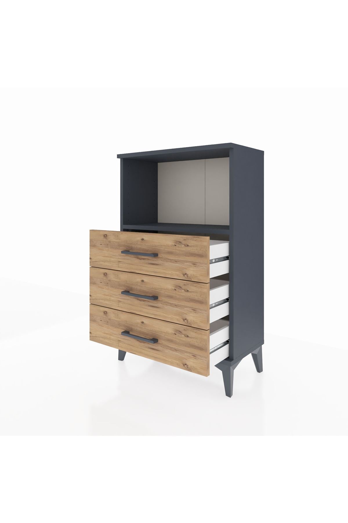 Arges Komodin Tek Raflı 3 Çekmeceli 60x30x96 - S14M005V6A