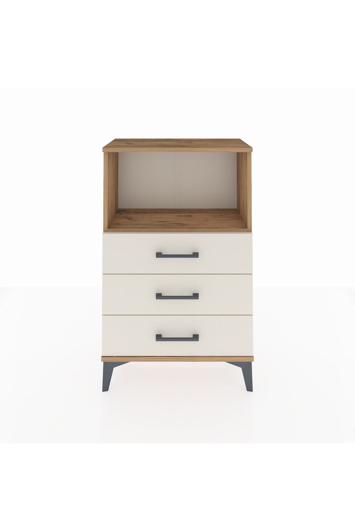 Arges Komodin Tek Raflı 3 Çekmeceli 60x30x96 - S14M005V7A