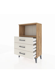 Arges Komodin Tek Raflı 3 Çekmeceli 60x30x96 - S14M005V7A