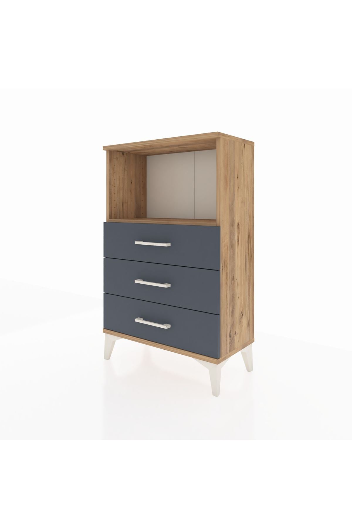 Arges Komodin Tek Raflı 3 Çekmeceli 60x30x96 - S14M005V8A