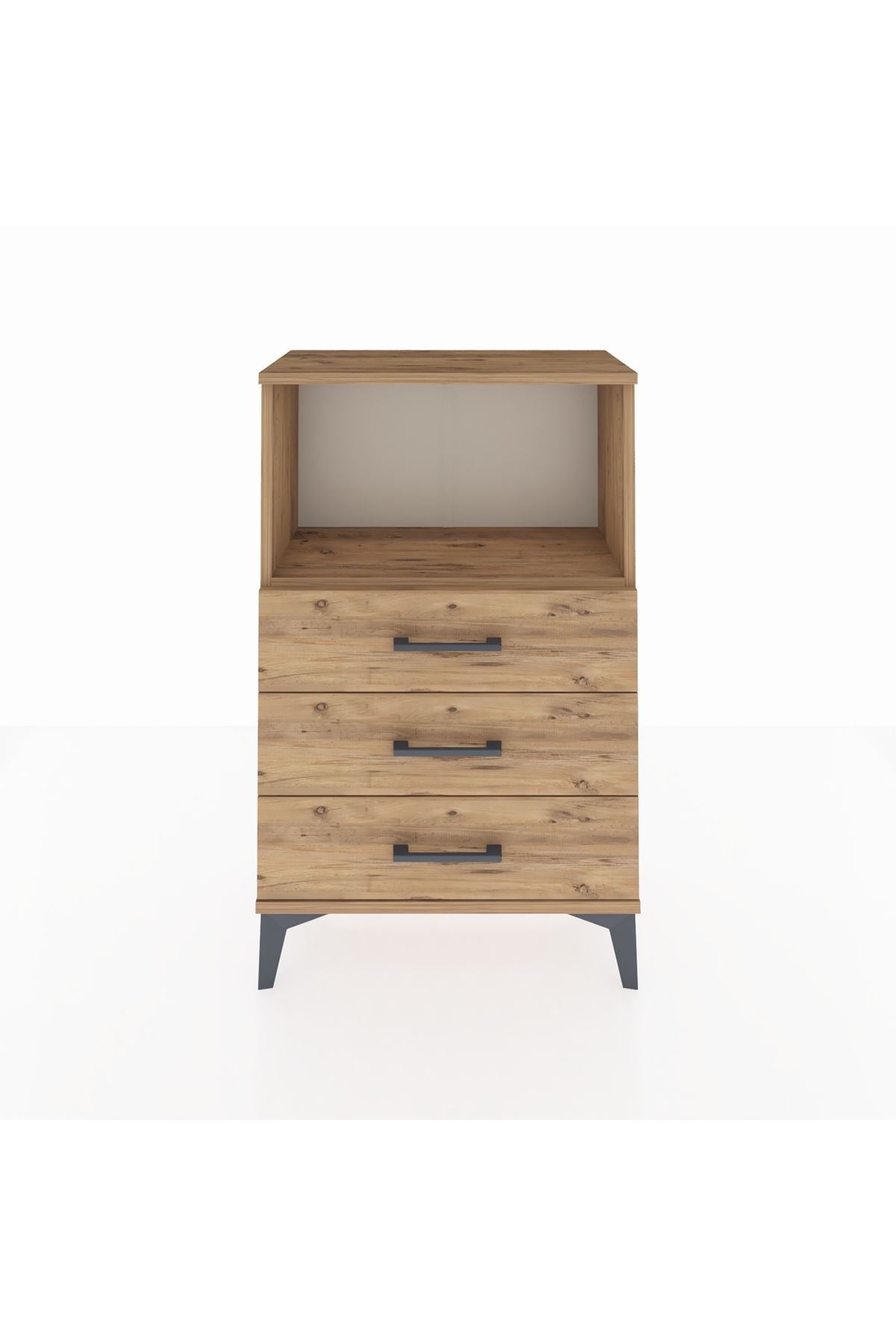 Arges Komodin Tek Raflı 3 Çekmeceli 60x30x96 - S14M005V9A
