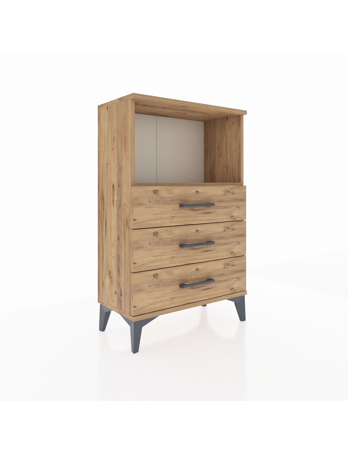 Arges Komodin Tek Raflı 3 Çekmeceli 60x30x96 - S14M005V9A