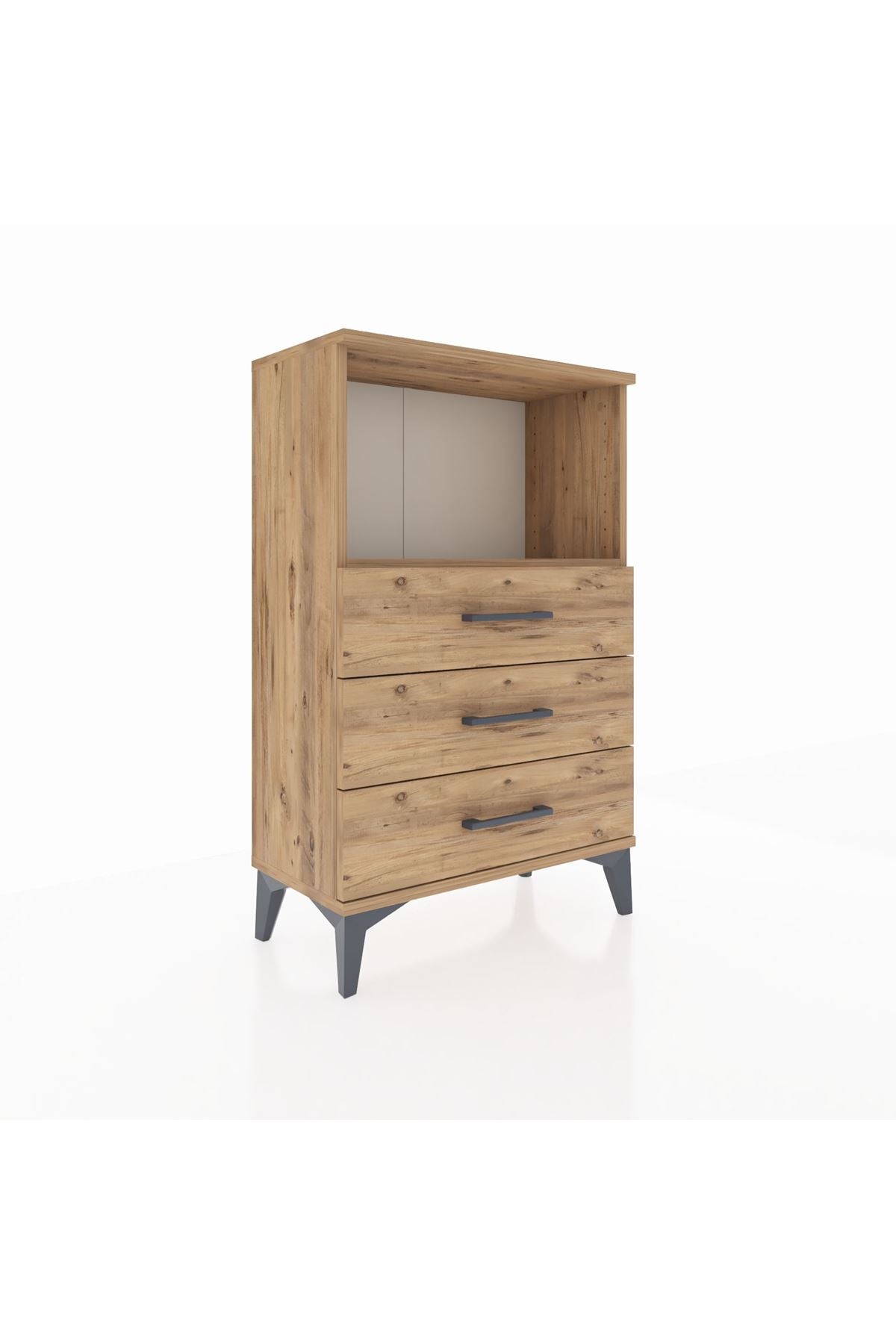 Arges Komodin Tek Raflı 3 Çekmeceli 60x30x96 - S14M005V9A
