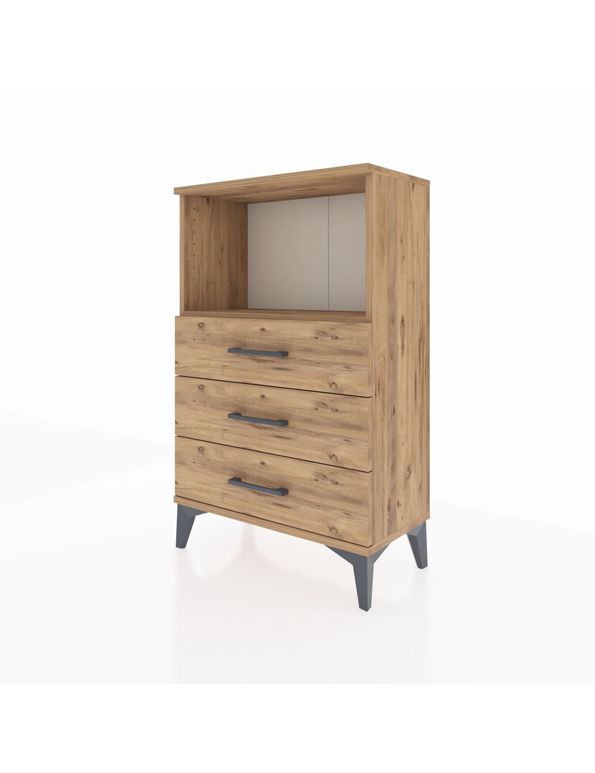 Arges Komodin Tek Raflı 3 Çekmeceli 60x30x96 - S14M005V9A