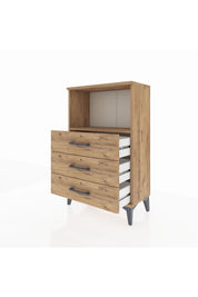 Arges Komodin Tek Raflı 3 Çekmeceli 60x30x96 - S14M005V9A