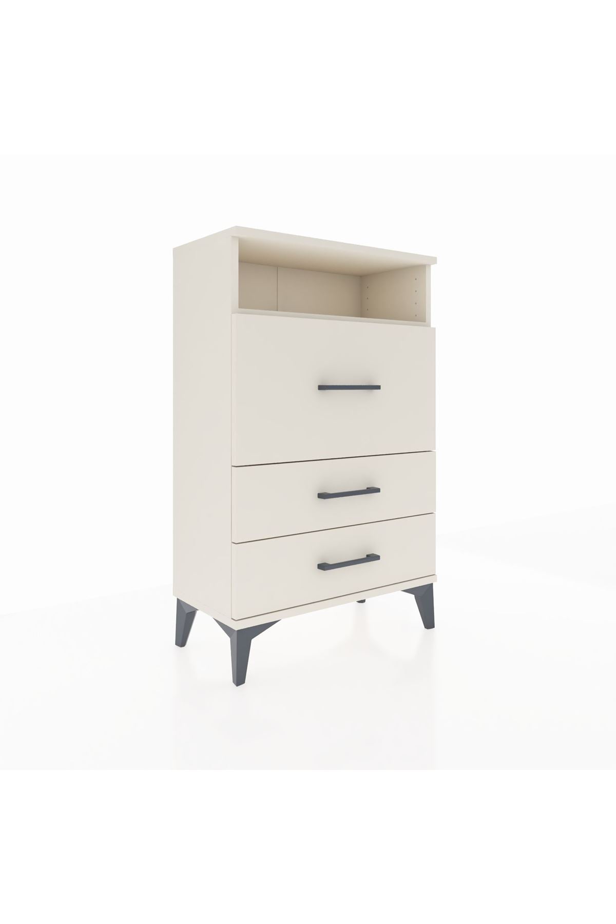 Arges Komodin Tek Raflı 3 Çekmeceli 60x30x96 - S14M009V1A