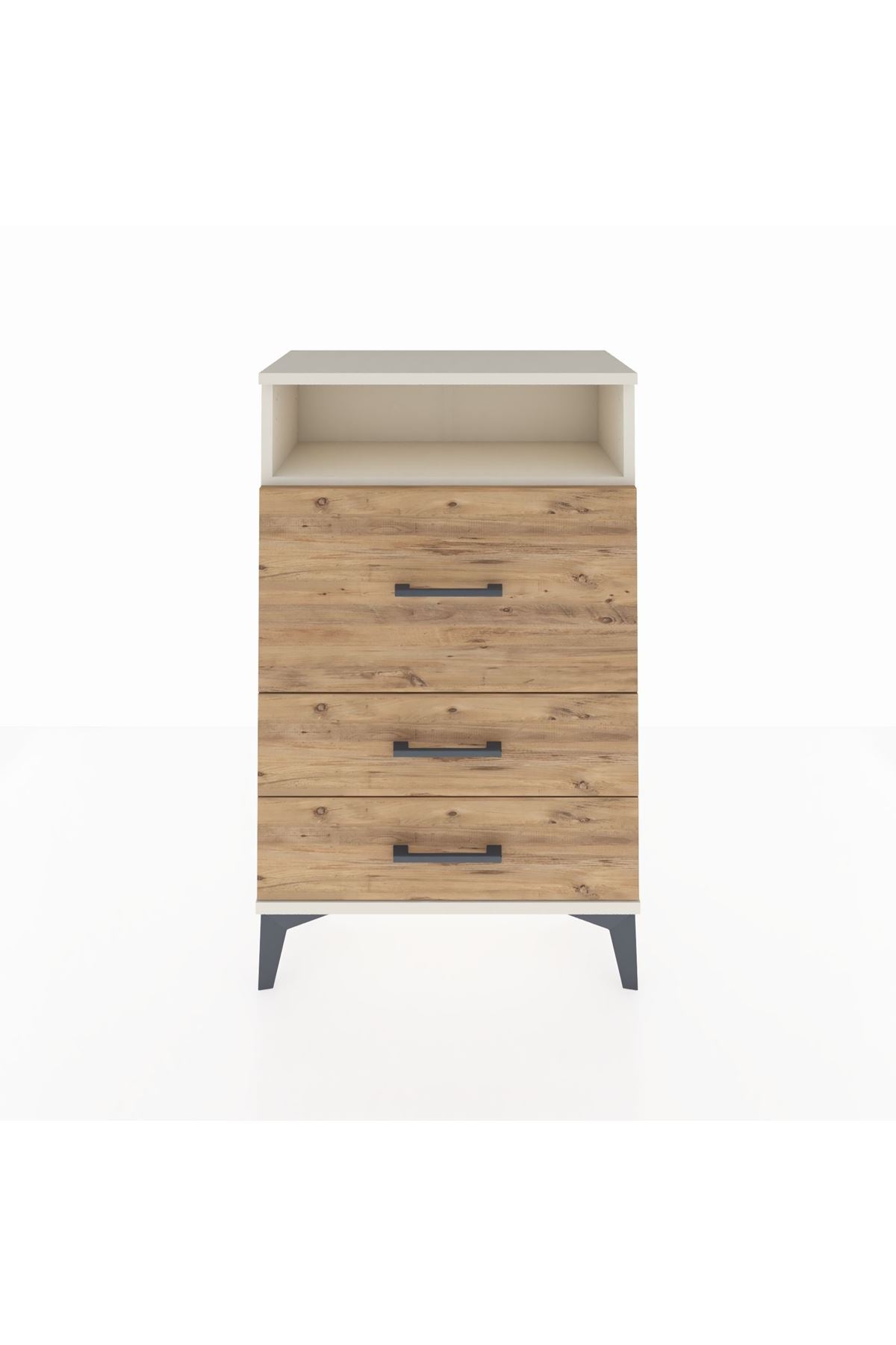 Arges Komodin Tek Raflı 3 Çekmeceli 60x30x96 - S14M009V3A