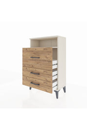 Arges Komodin Tek Raflı 3 Çekmeceli 60x30x96 - S14M009V3A