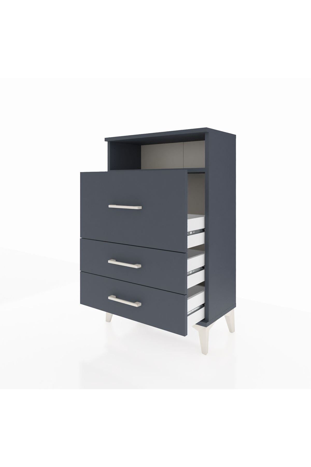 Arges Komodin Tek Raflı 3 Çekmeceli 60x30x96 - S14M009V5A