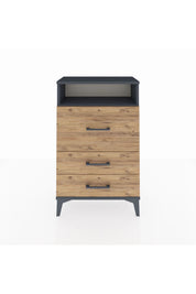 Arges Komodin Tek Raflı 3 Çekmeceli 60x30x96 - S14M009V6A