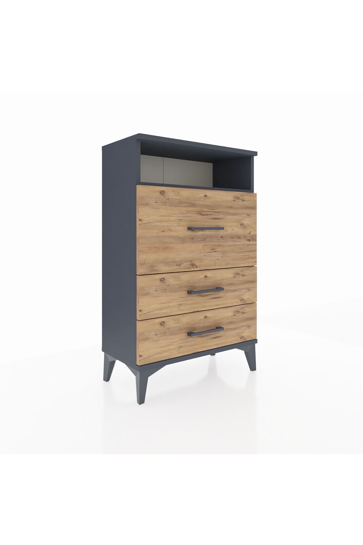 Arges Komodin Tek Raflı 3 Çekmeceli 60x30x96 - S14M009V6A