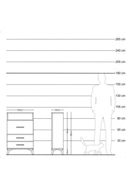 Arges Komodin Tek Raflı 3 Çekmeceli 60x30x96 - S14M009V6A