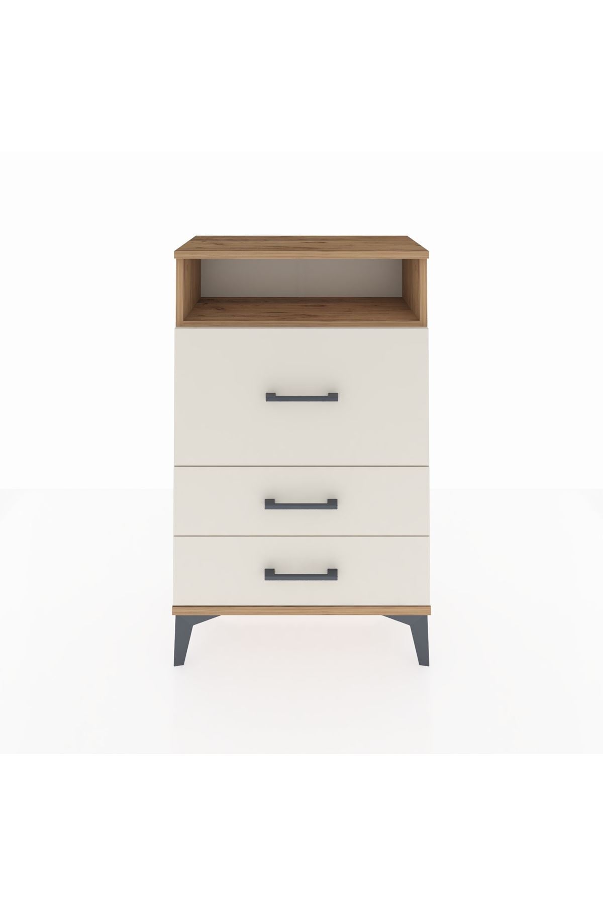 Arges Komodin Tek Raflı 3 Çekmeceli 60x30x96 - S14M009V7A