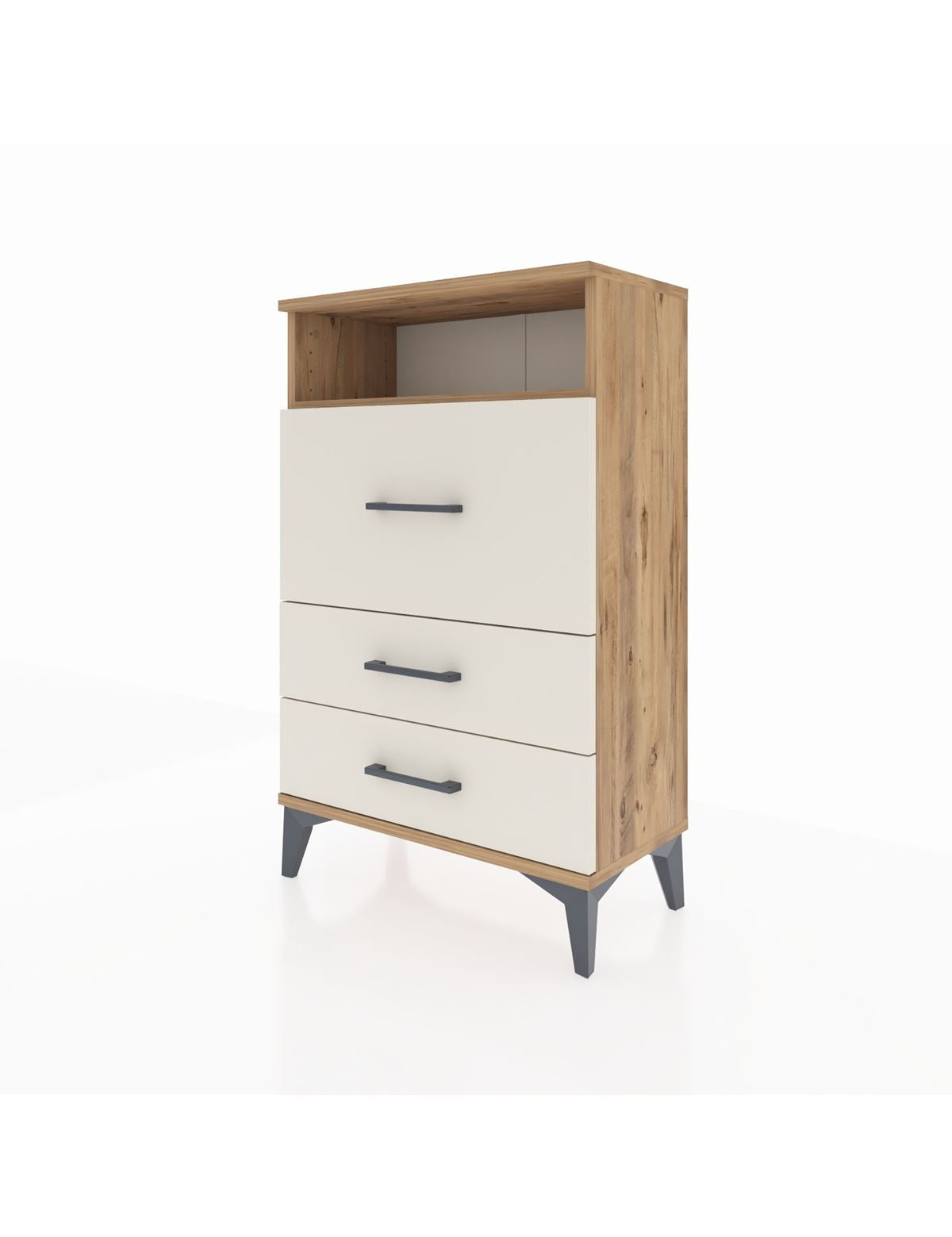 Arges Komodin Tek Raflı 3 Çekmeceli 60x30x96 - S14M009V7A