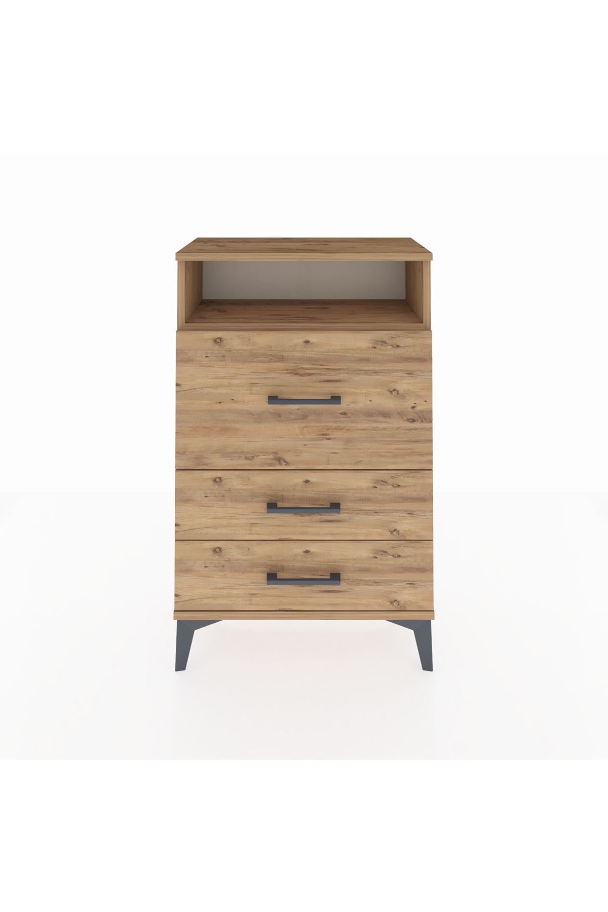 Arges Komodin Tek Raflı 3 Çekmeceli 60x30x96 - S14M009V9A