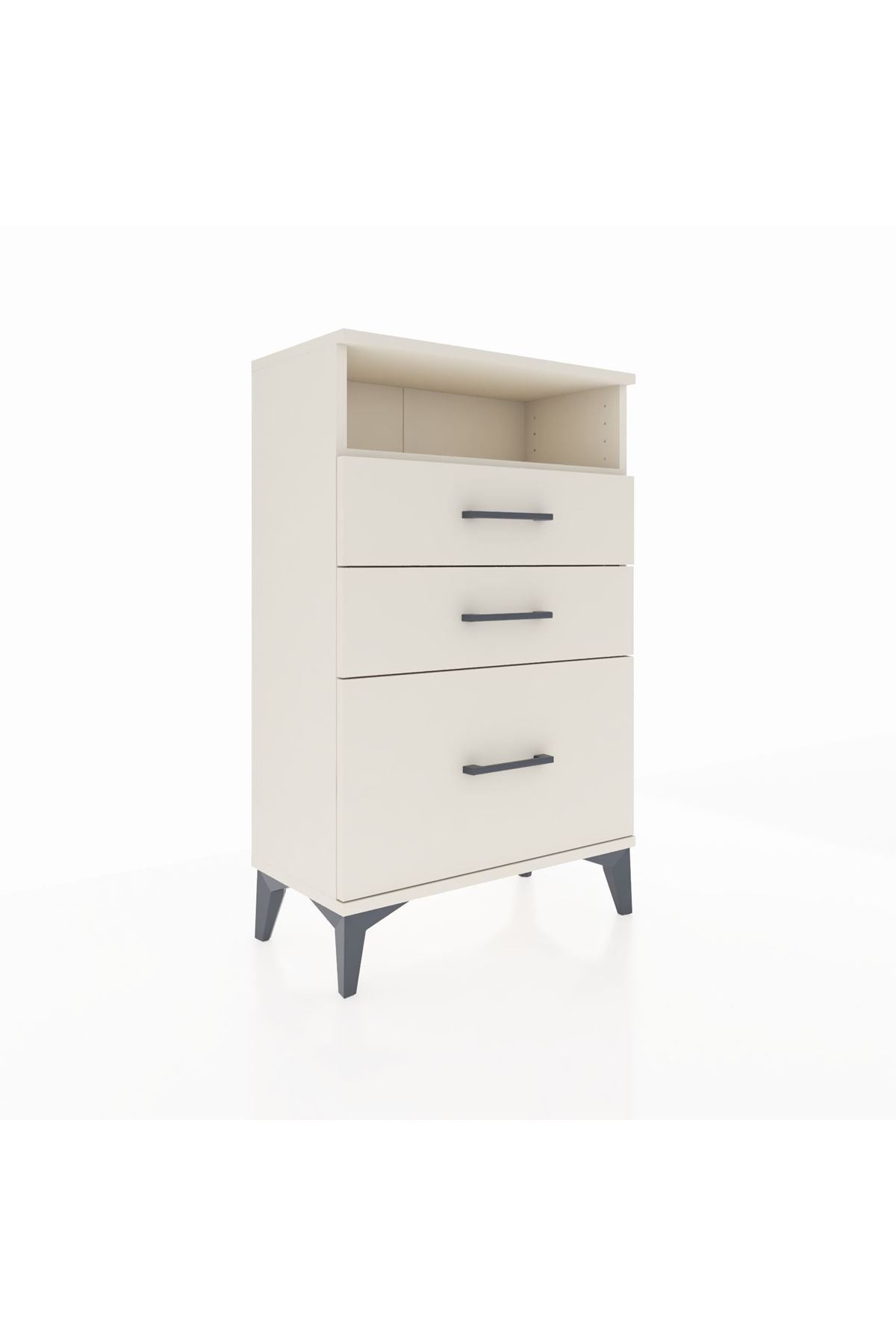 Arges Komodin Tek Raflı 3 Çekmeceli 60x30x96 - S14M010V1A