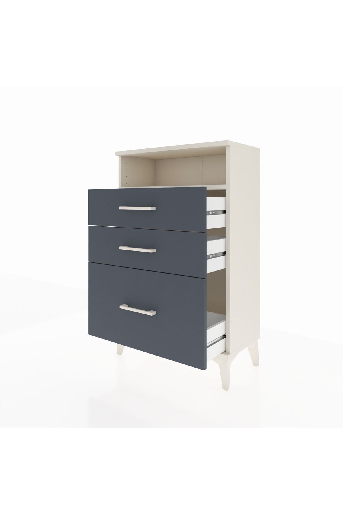 Arges Komodin Tek Raflı 3 Çekmeceli 60x30x96 - S14M010V2A