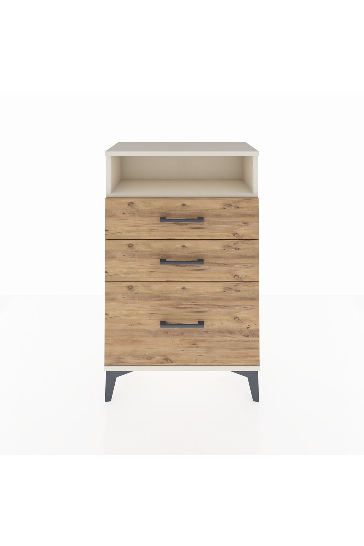 Arges Komodin Tek Raflı 3 Çekmeceli 60x30x96 - S14M010V3A
