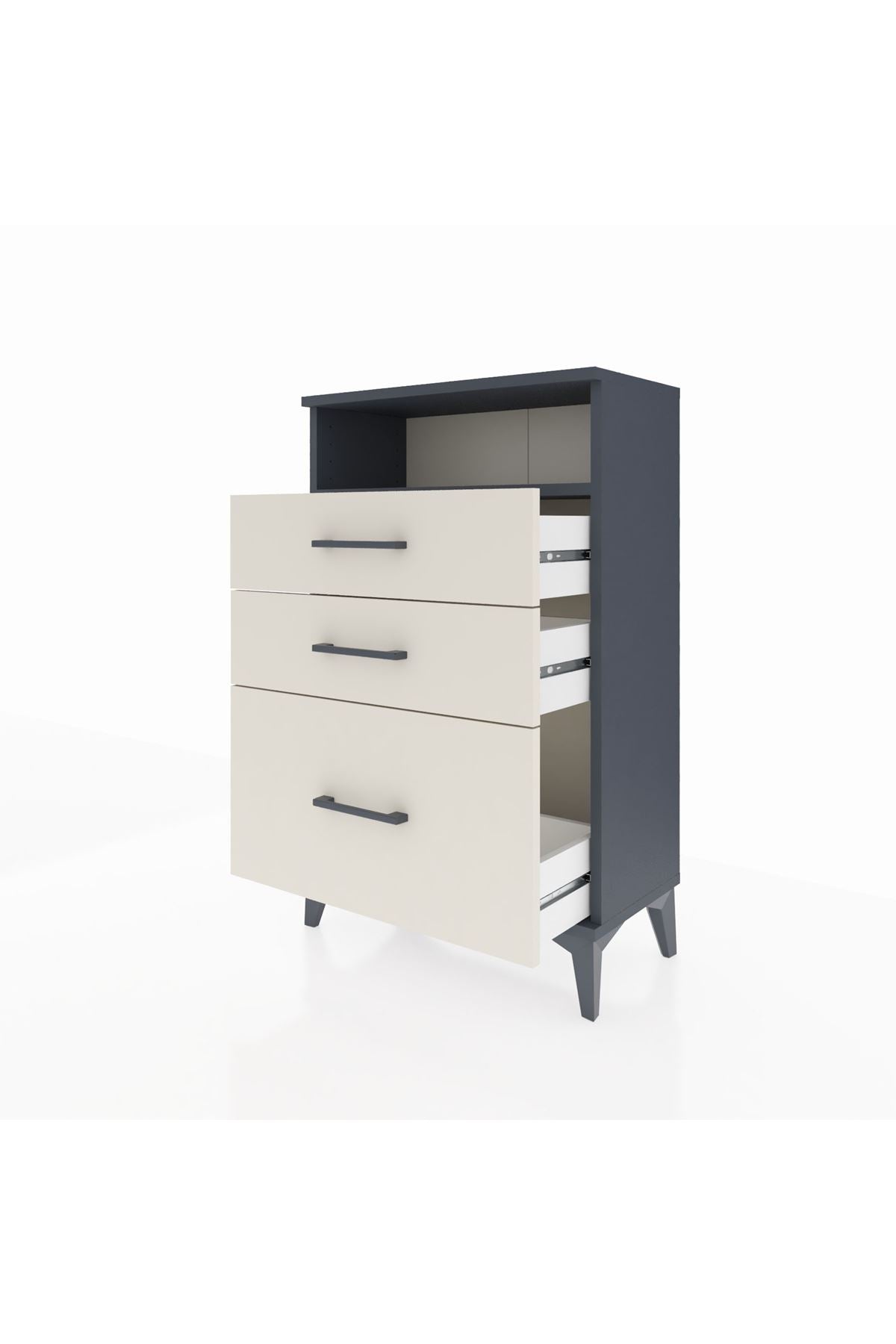Arges Komodin Tek Raflı 3 Çekmeceli 60x30x96 - S14M010V4A
