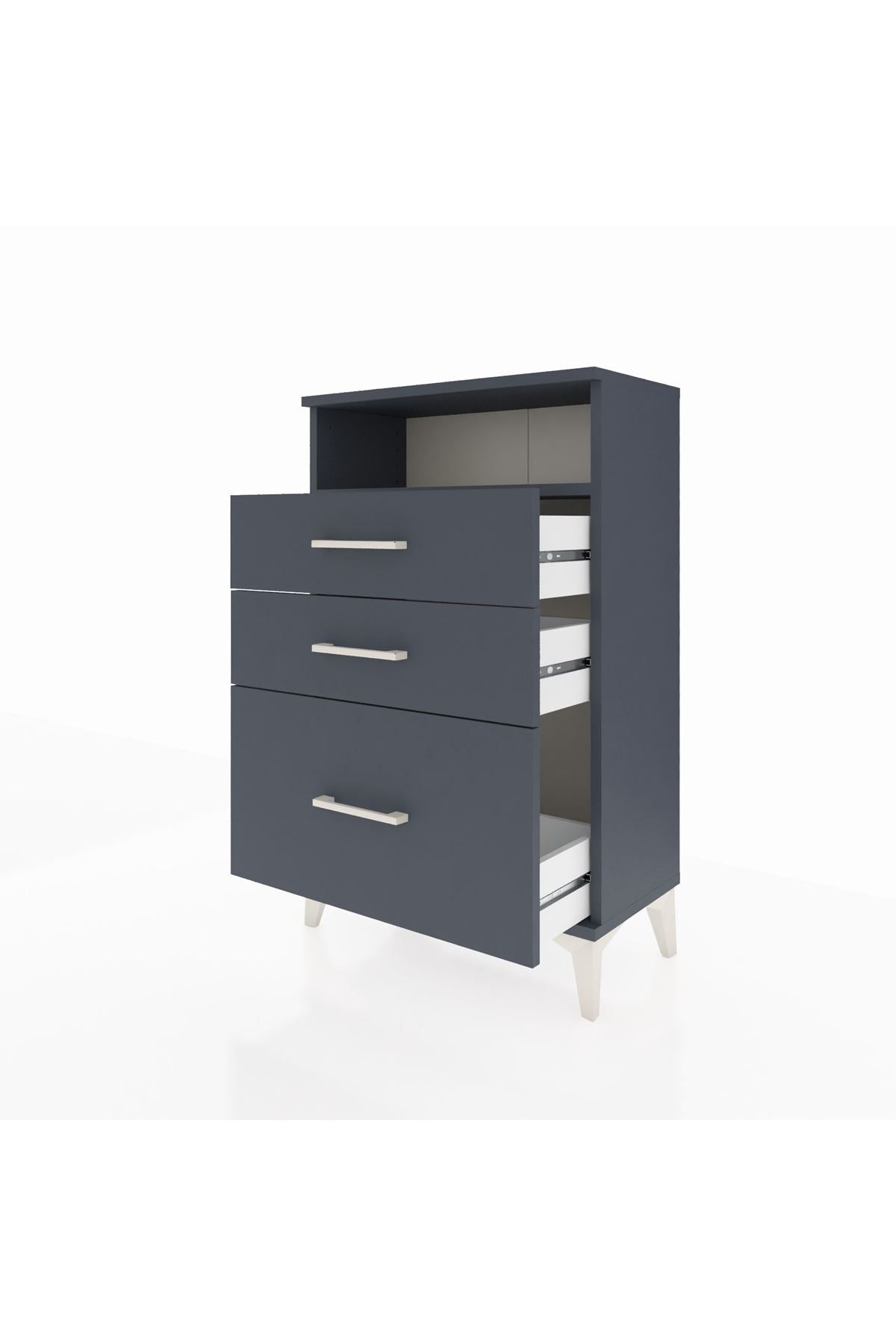 Arges Komodin Tek Raflı 3 Çekmeceli 60x30x96 - S14M010V5A