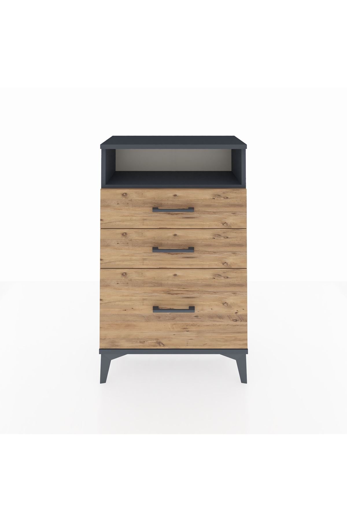 Arges Komodin Tek Raflı 3 Çekmeceli 60x30x96 - S14M010V6A
