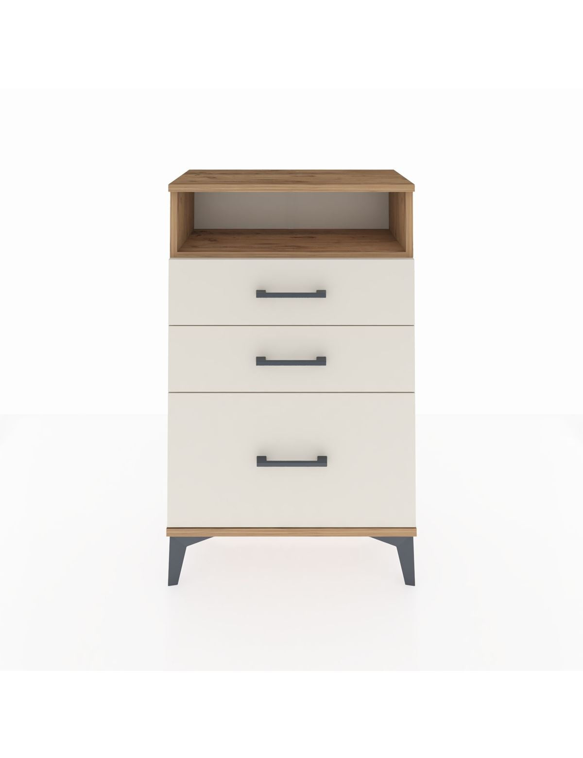 Arges Komodin Tek Raflı 3 Çekmeceli 60x30x96 - S14M010V7A