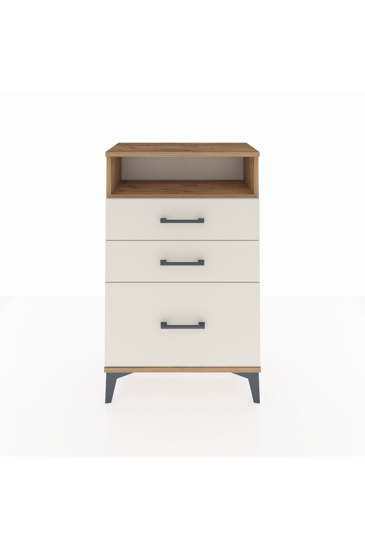 Arges Komodin Tek Raflı 3 Çekmeceli 60x30x96 - S14M010V7A