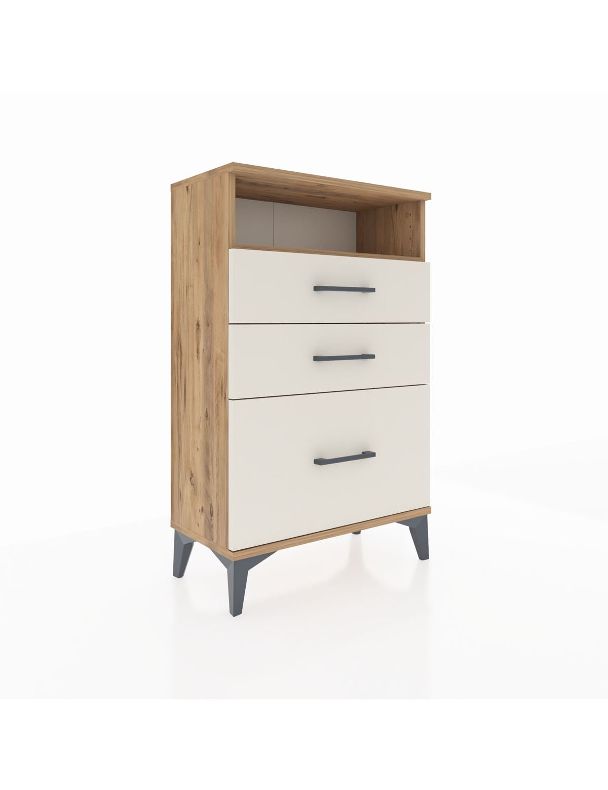 Arges Komodin Tek Raflı 3 Çekmeceli 60x30x96 - S14M010V7A