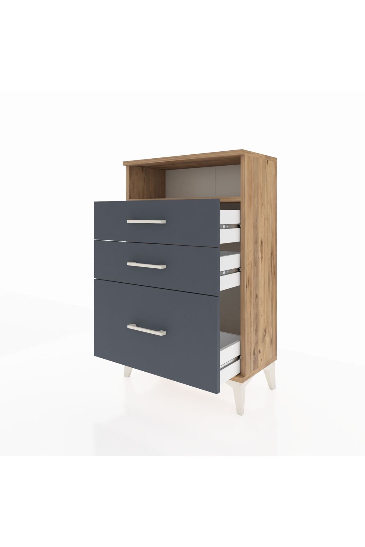 Arges Komodin Tek Raflı 3 Çekmeceli 60x30x96 - S14M010V8A