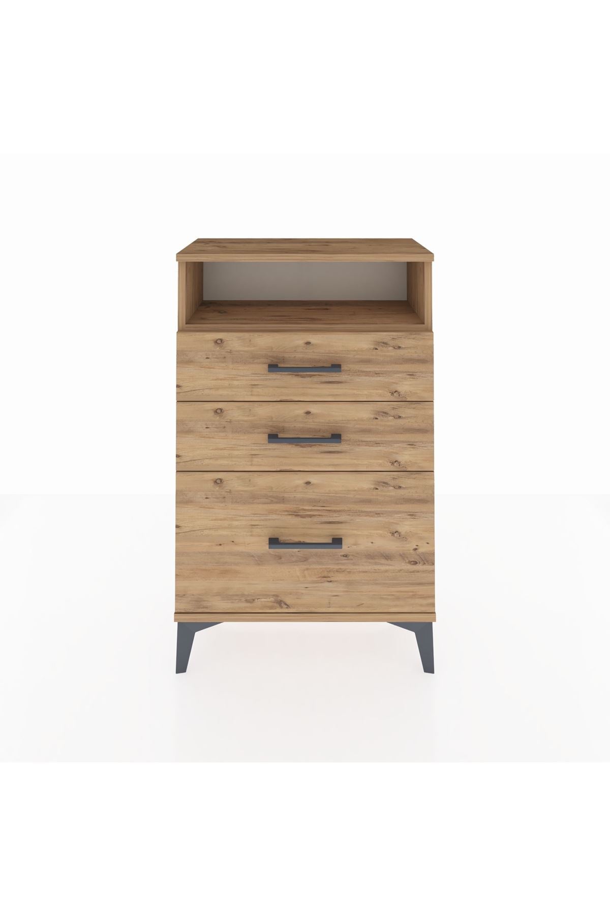 Arges Komodin Tek Raflı 3 Çekmeceli 60x30x96 - S14M010V9A
