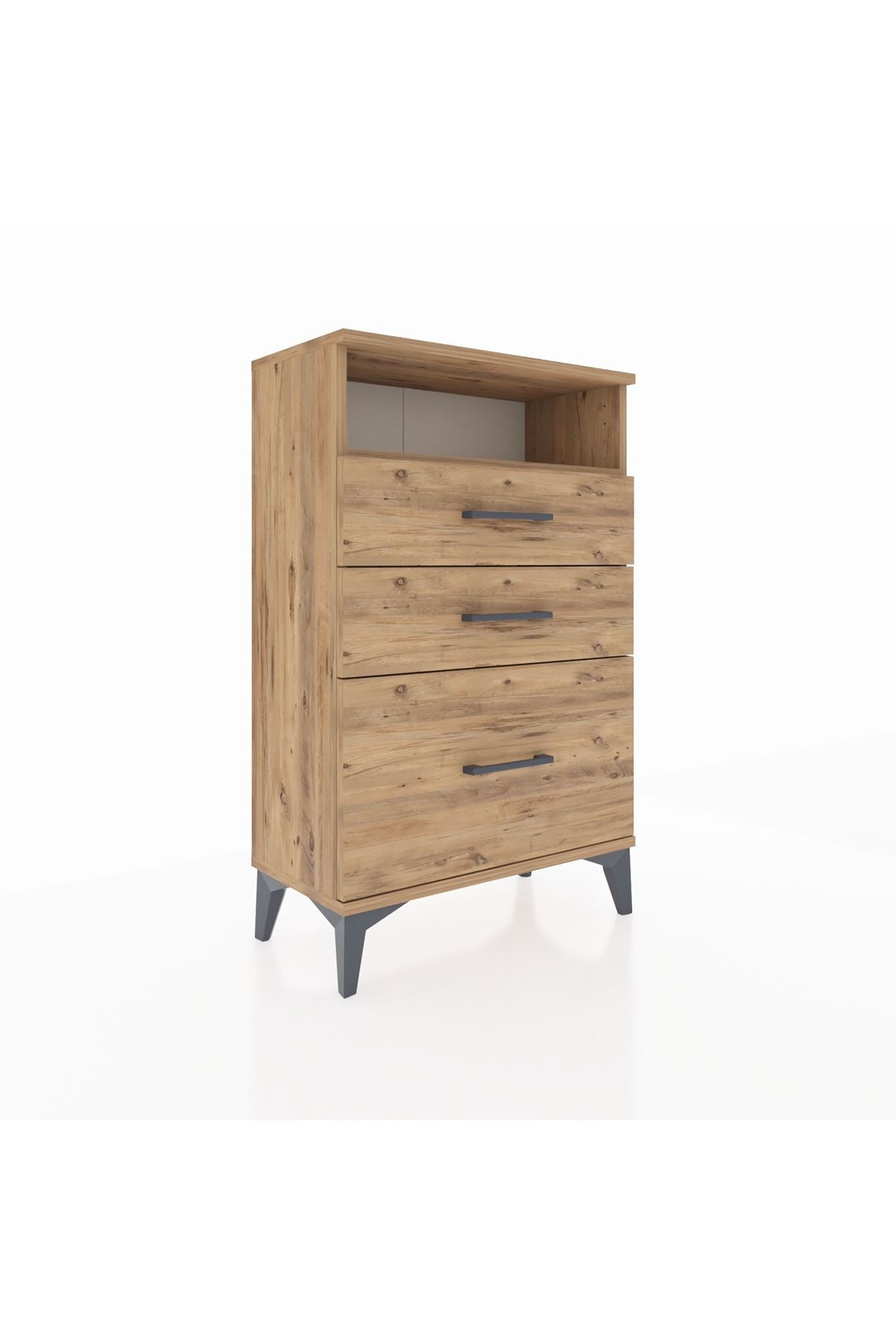 Arges Komodin Tek Raflı 3 Çekmeceli 60x30x96 - S14M010V9A