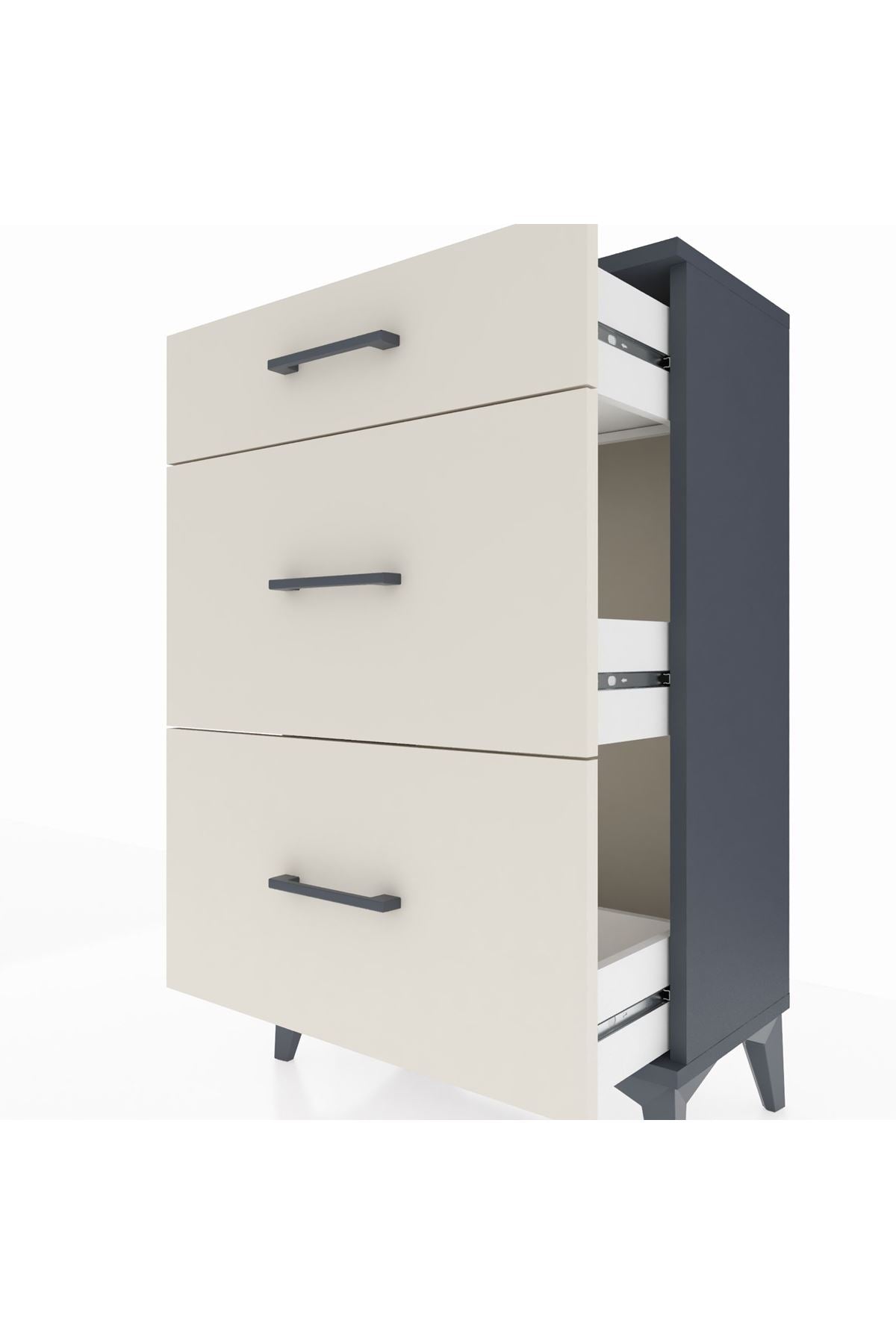 Arges Komodin 3 Çekmeceli 60x30x96 - S14M011V4A