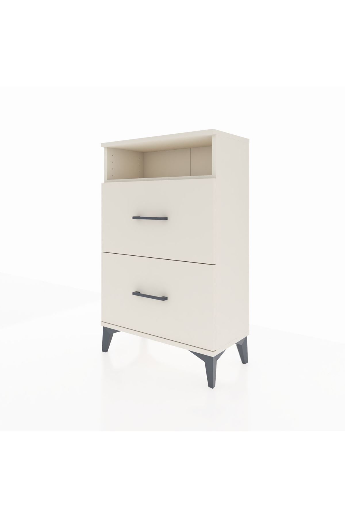 Arges Komodin Tek Raflı 2 Çekmeceli 60x30x96 - S14M014V1A