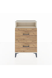 Arges Komodin Tek Raflı 2 Çekmeceli 60x30x96 - S14M014V3A